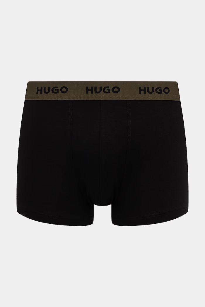 Oblečenie HUGO boxerky pánske bavlnené s elastanom TRUNK TRIPLET PACK 3-pak 50532611 čierna