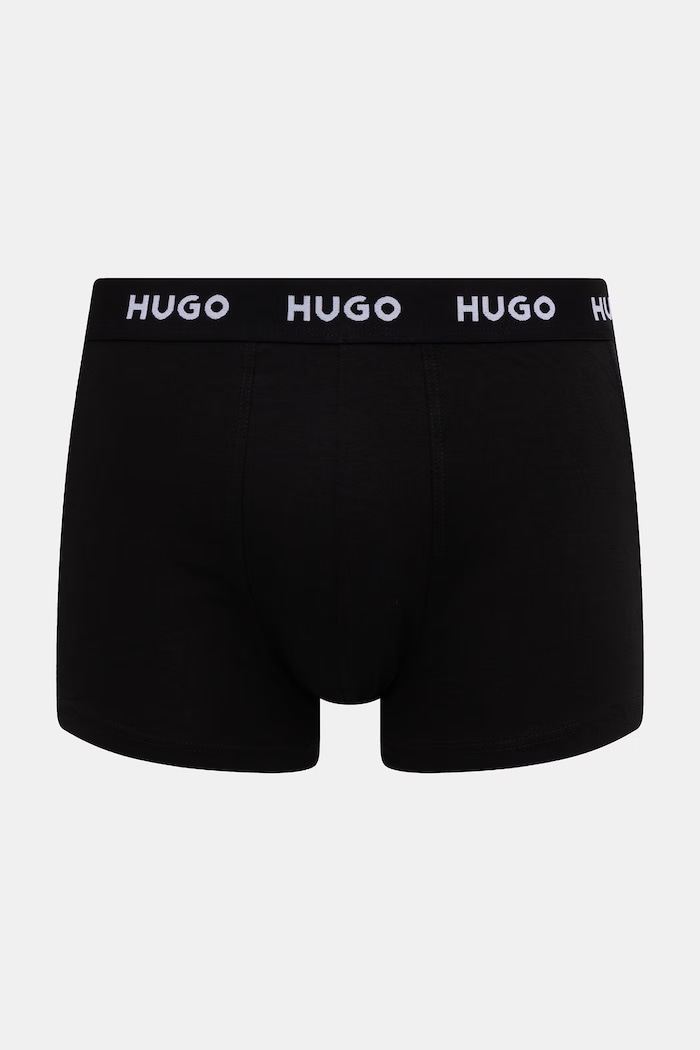 HUGO boxerky pánske bavlnené s elastanom TRUNK TRIPLET PACK 3-pak čierna 50532611