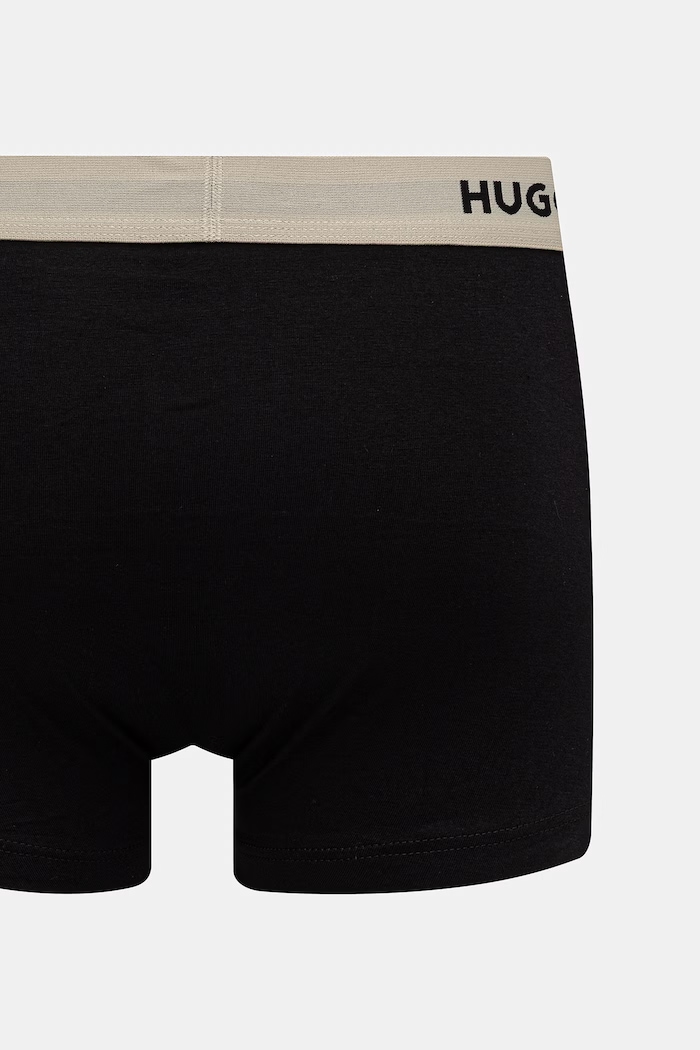 HUGO boxerky pánske bavlnené s elastanom TRUNK TRIPLET PACK 3-pak 50532611 čierna