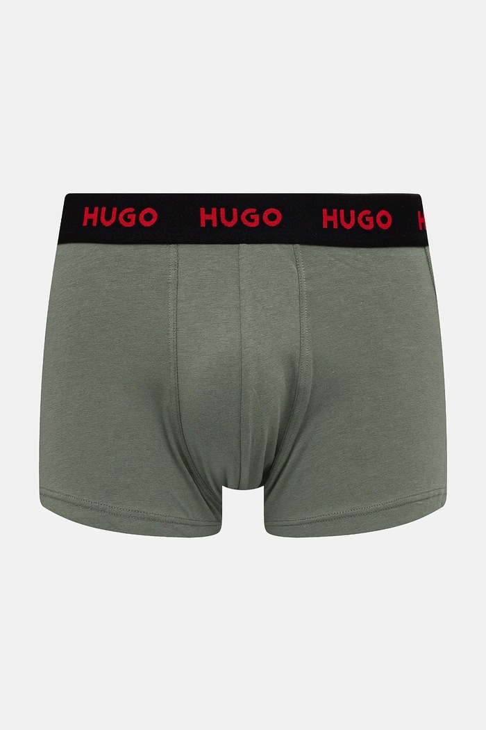 HUGO boxerky pánske bavlnené s elastanom TRUNK TRIPLET PACK 3-pack 50532611 čierna AA00