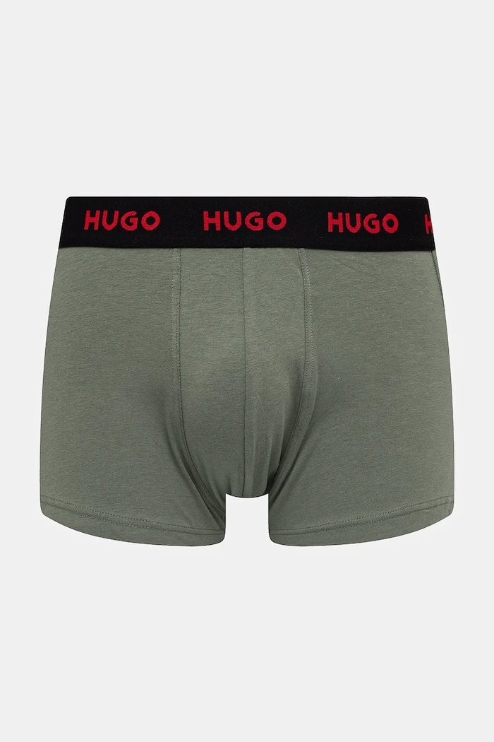 HUGO boxerky pánske bavlnené s elastanom TRUNK TRIPLET PACK 3-pack 50532611 čierna AA00