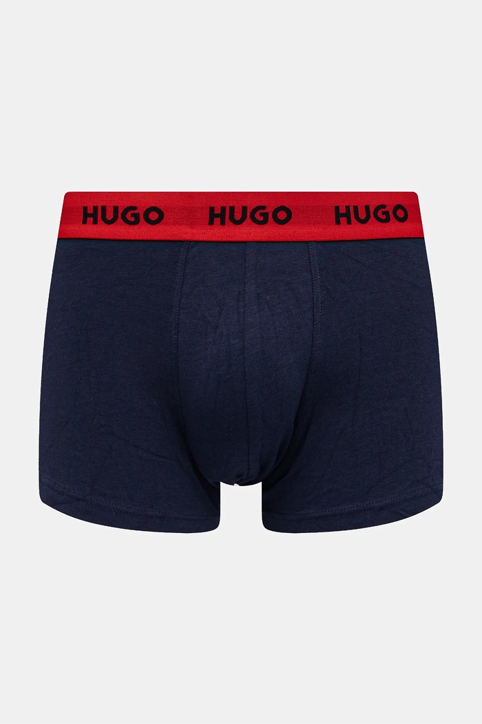 HUGO boxerky pánske bavlnené s elastanom TRUNK TRIPLET PACK 3-pack čierna 50532611