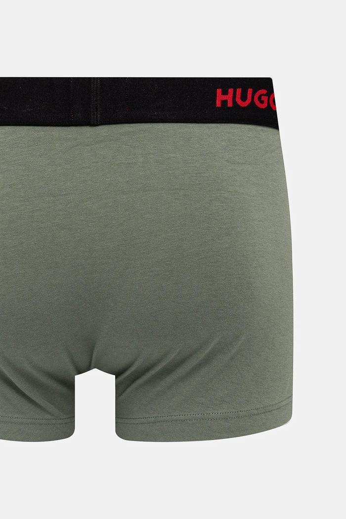 HUGO boxerky pánske bavlnené s elastanom TRUNK TRIPLET PACK 3-pack 50532611 čierna