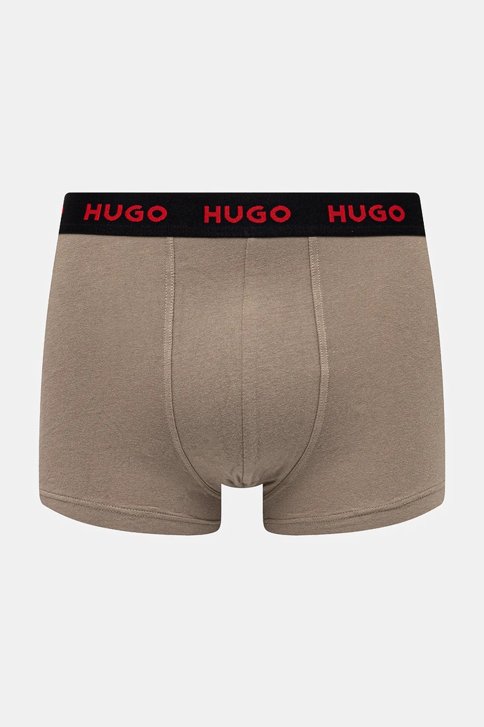 Ρούχα HUGO μποξεράκι ανδρικό από βαμβάκι με ελαστάν TRUNK TRIPLET PACK 3-pack 50532611 μαύρο