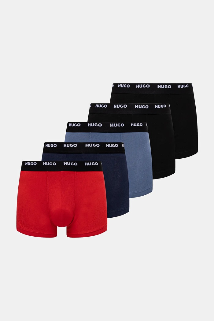 HUGO boxerky pánske 5-pak pletenina čierna 50532619