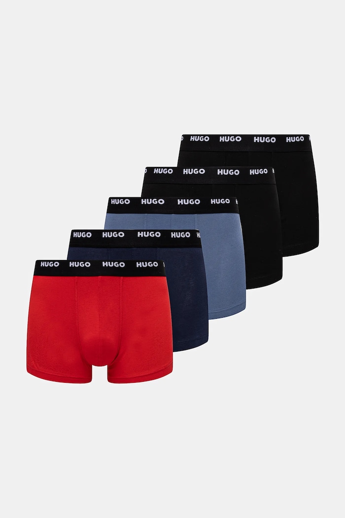HUGO boxerky pánske 5-pak pletenina čierna 50532619