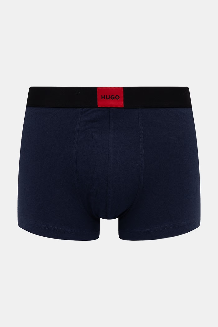 HUGO boxeri bărbătești din bumbac cu elastan TRUNK TRIPLET GALAXY pachet de 3 rosu 50532797