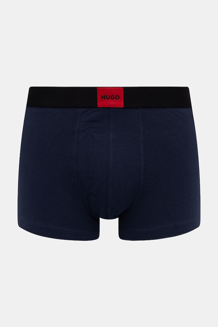 HUGO boxeri bărbătești din bumbac cu elastan TRUNK TRIPLET GALAXY pachet de 3 rosu 50532797