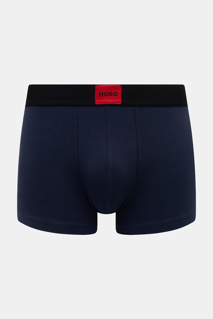 Îmbrăcăminte HUGO boxeri pentru bărbați din bumbac cu elastan TRUNK TRIPLET GALAXY pachet de 3 50532797 negru