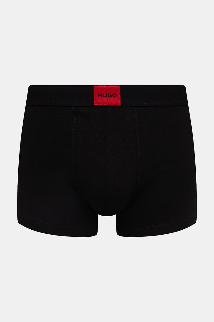 HUGO Boxerky pánske bavlnené s elastanom TRUNK TRIPLET GALAXY 3-pak čierna 50532797
