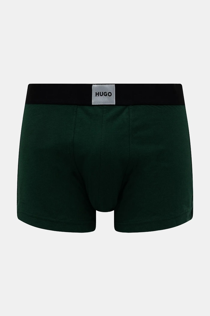 HUGO boxeri bărbați bumbac cu elastan TRUNK TRIPLET GALAXY pachet de 3 negru 50532797