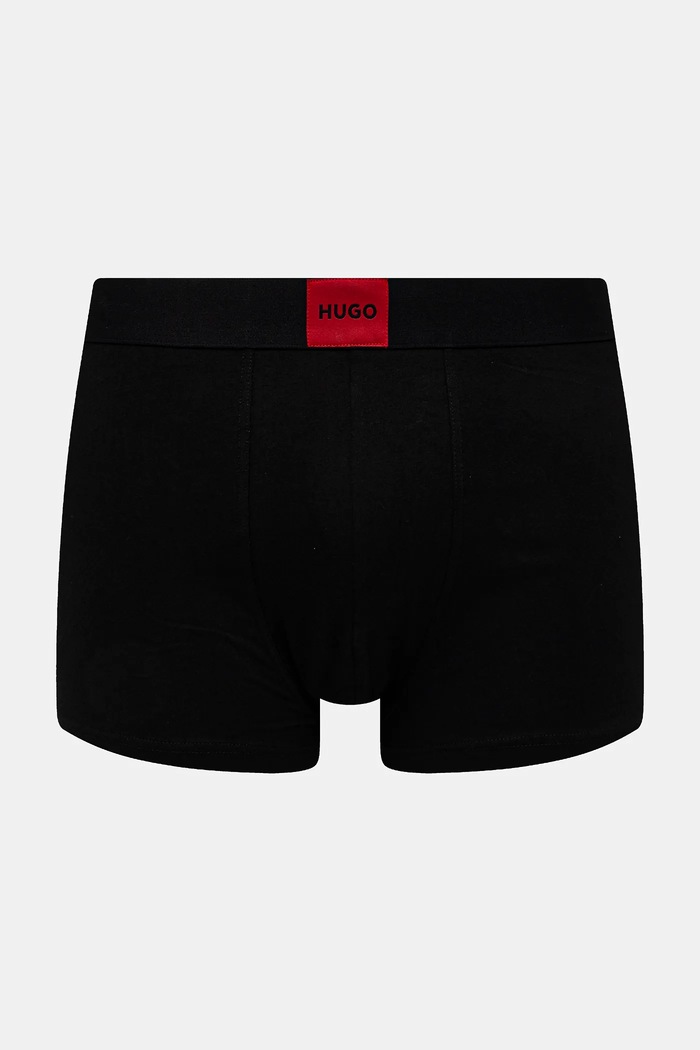HUGO boxeri bărbați din bumbac cu elastan TRUNK TRIPLET GALAXY pachet de 3 50532797 negru SS26