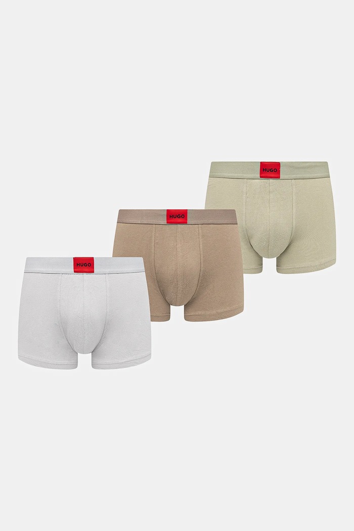 HUGO boxeri bărbați din bumbac cu elastan TRUNK TRIPLET GALAXY pachet de 3 boxeri multicolor 50532797