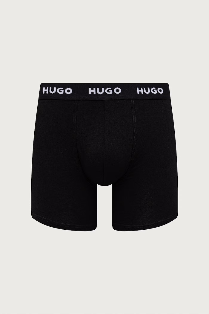 Bokserki męskie bawełniane z elastanem BOXERBR TRIPLET DESIGN 3-pack HUGO 50532559 czerwony