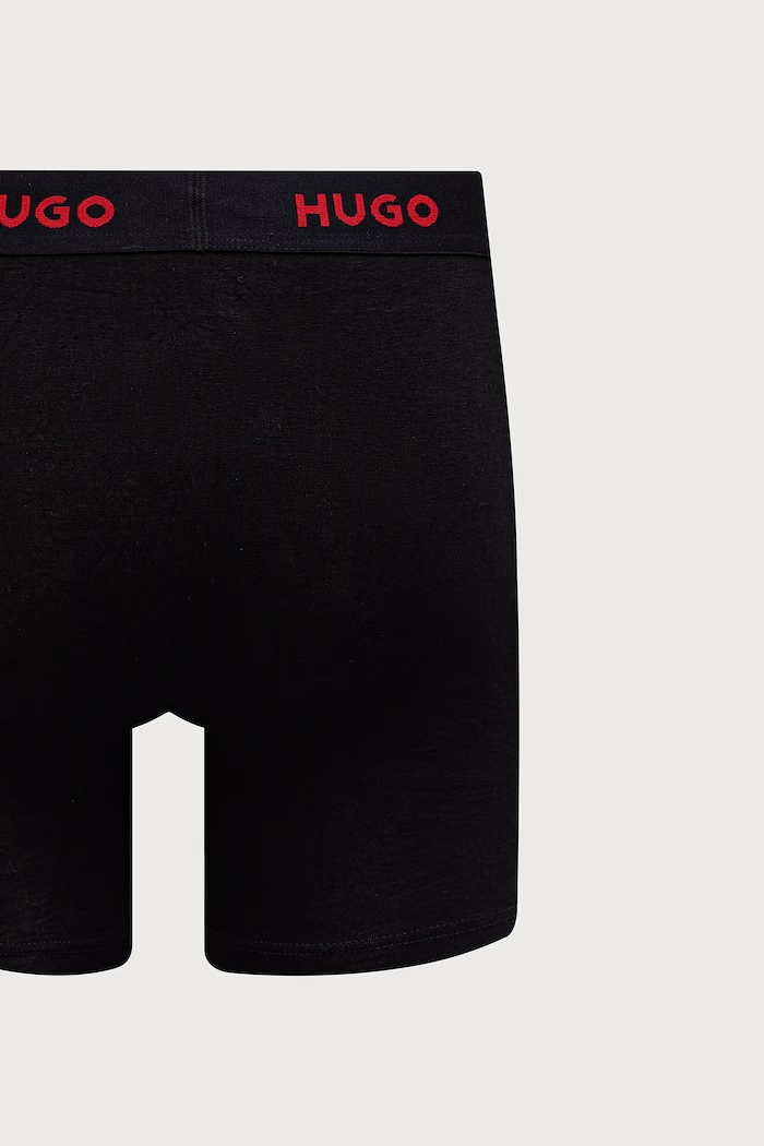 HUGO Bokserki męskie bawełniane z elastanem BOXERBR TRIPLET DESIGN 3-pack 50532559