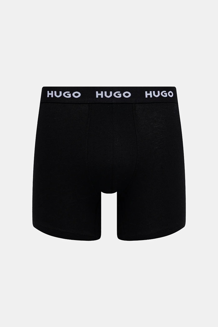 HUGO boxeri bărbați din bumbac cu elastan BOXERBR TRIPLET DESIGN pachet de 3 50532559 negru SS26