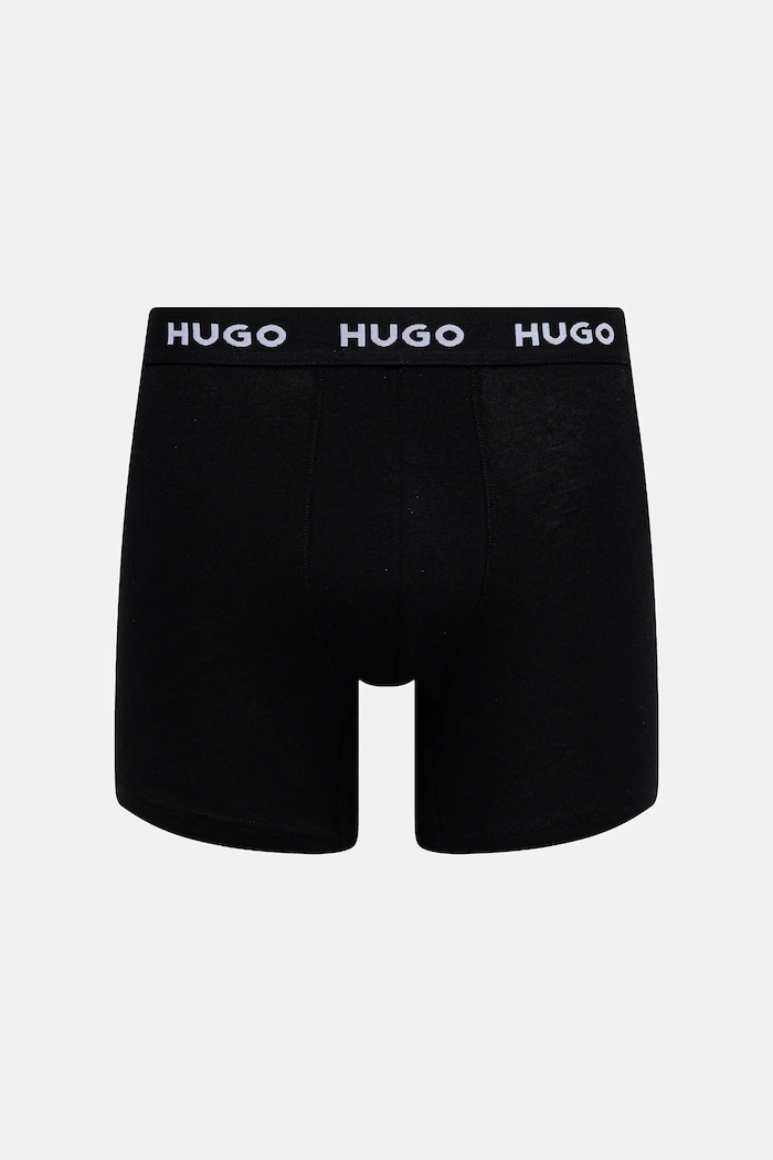 HUGO boxeri bărbați din bumbac cu elastan BOXERBR TRIPLET DESIGN pachet de 3 50532559 negru SS26