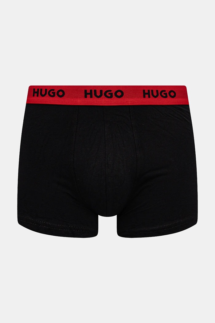 HUGO boxeri bărbați din bumbac cu elastan BOXERBR TRIPLET DESIGN pachet de 3 50532559 negru SS26