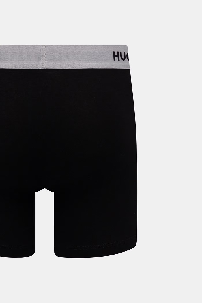 HUGO boxerky pánské bavlněné s elastanem BOXERBR TRIPLET DESIGN 3-pack 50532559 černá