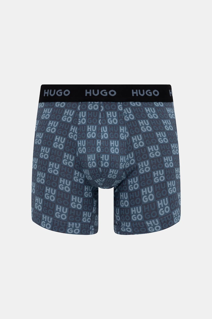 HUGO boxerky pánske bavlnené s elastanom BOXERBR TRIPLET DESIGN 3-pak 50532559 čierna SS26