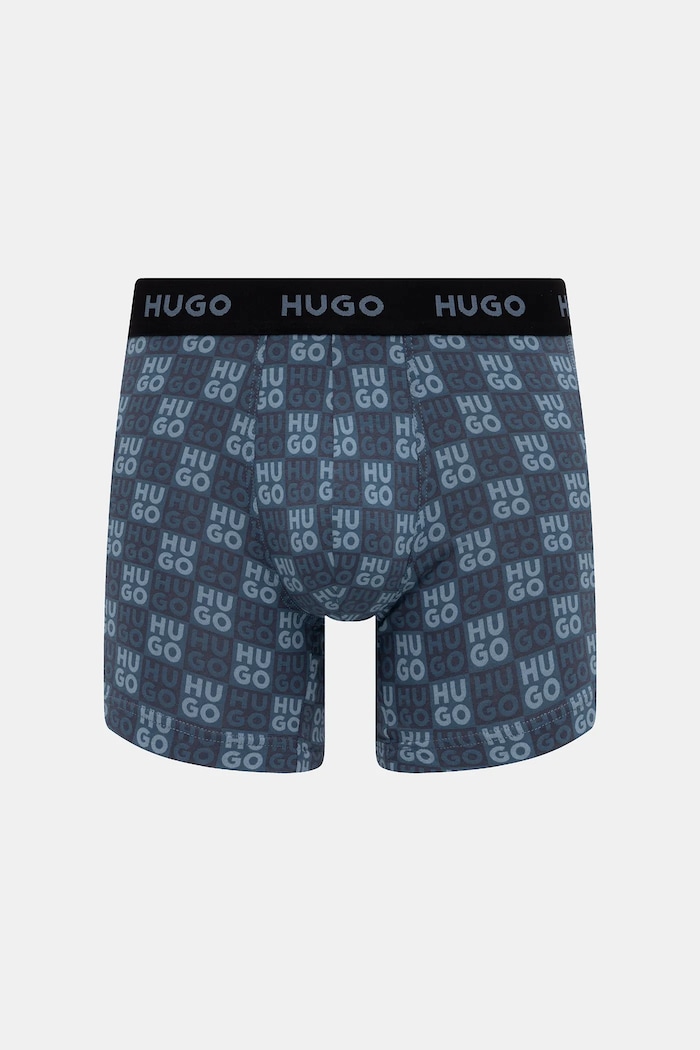 HUGO boxerky pánske bavlnené s elastanom BOXERBR TRIPLET DESIGN 3-pak 50532559 čierna SS26