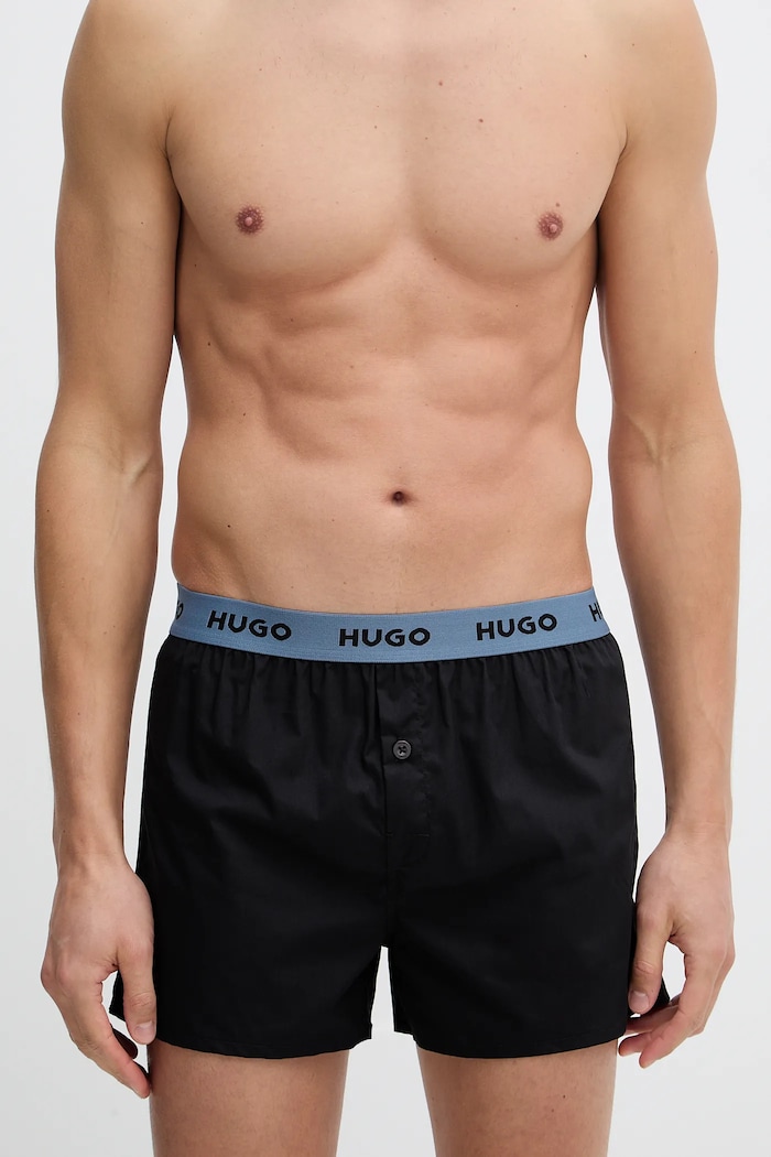 Odjeća HUGO široke bokserice za muškarce od pamuka WOVEN BOXER TRIPLET 3-pack 50532565 plava