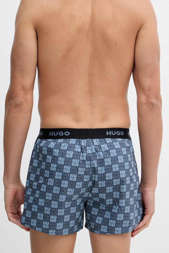 HUGO široke bokserice za muškarce od pamuka WOVEN BOXER TRIPLET 3-pack 50532565 plava