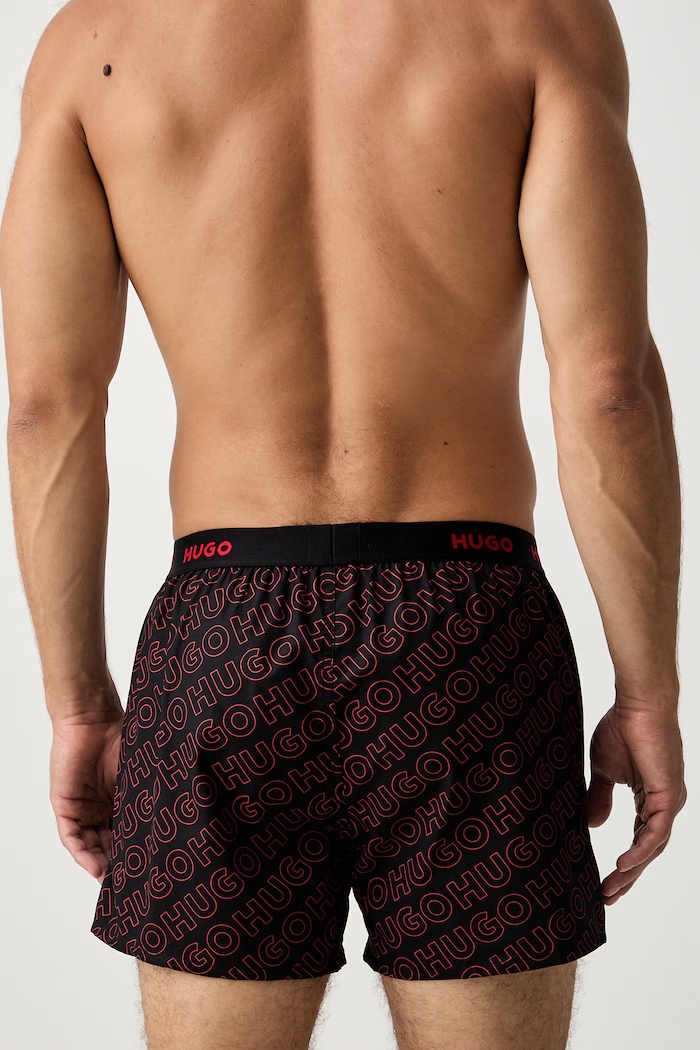 HUGO bokserki luźne męskie bawełniane WOVEN BOXER TRIPLET 3-pack 50532565