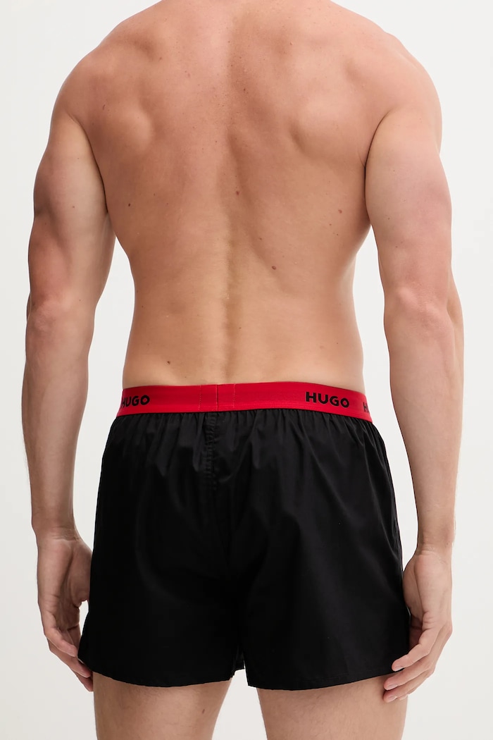 HUGO boxeri lejeri bărbați din bumbac WOVEN BOXER TRIPLET pachet de 3 50532565