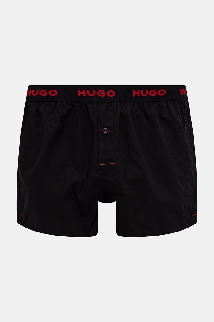 HUGO boxeri lejeri bărbați din bumbac WOVEN BOXER TRIPLET pachet de 3 50532565 negru SS26