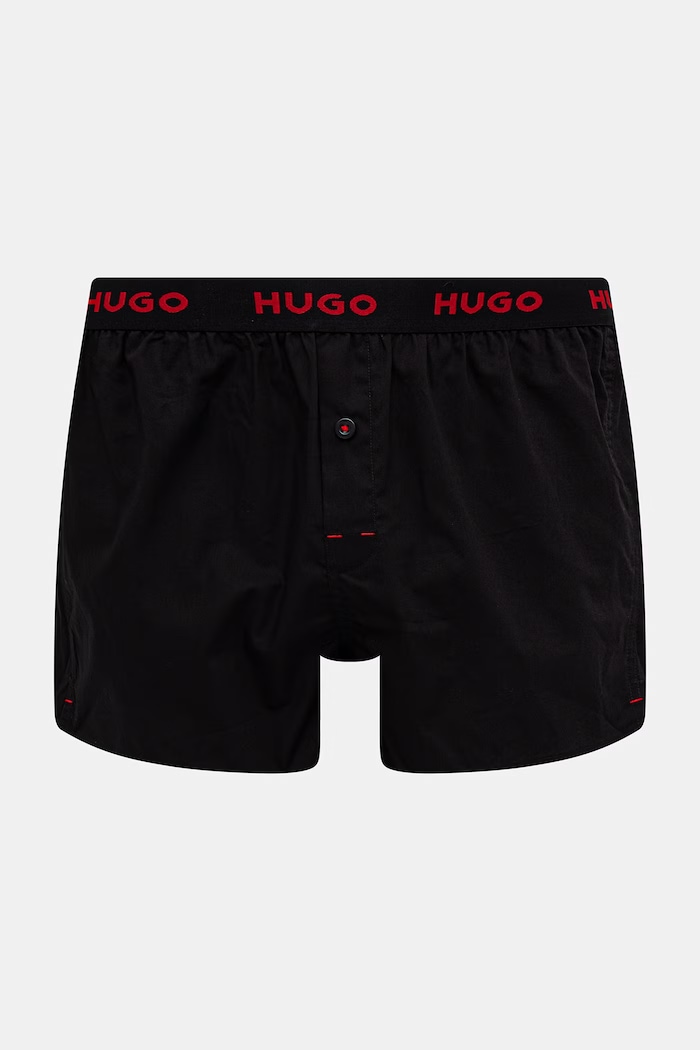 HUGO boxeri lejeri bărbați din bumbac WOVEN BOXER TRIPLET pachet de 3 50532565 negru SS26