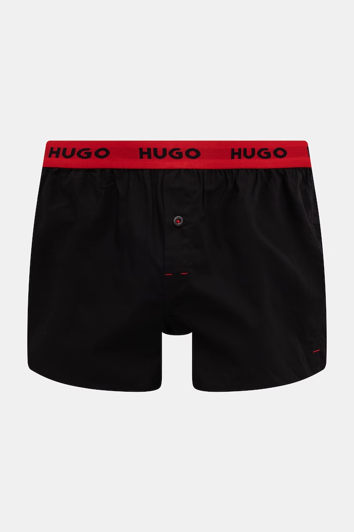 Îmbrăcăminte HUGO boxeri lejeri bărbați din bumbac WOVEN BOXER TRIPLET pachet de 3 50532565 negru