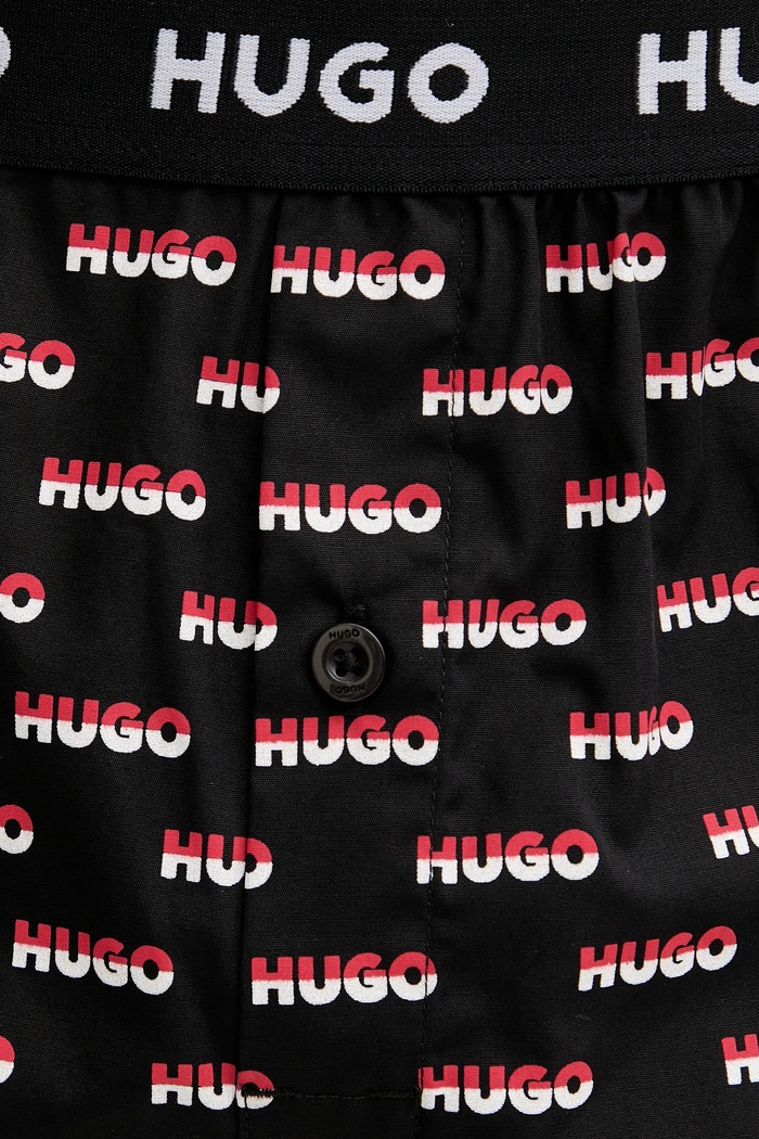 HUGO boxeri lejeri bărbați din bumbac WOVEN BOXER TRIPLET pachet de 3 50532565