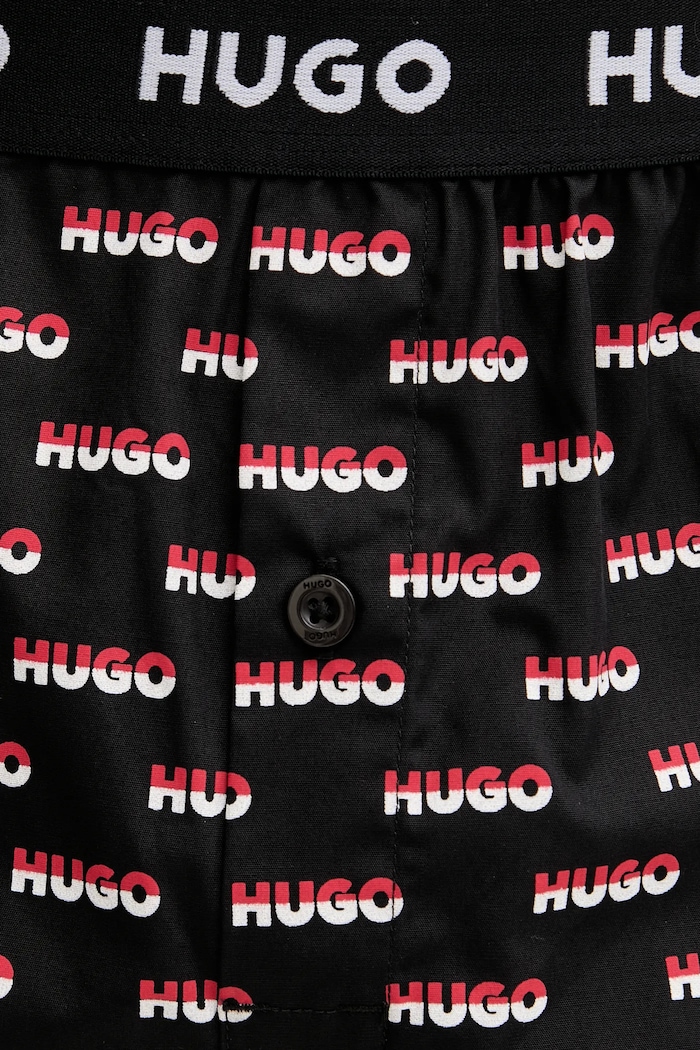 HUGO boxeri lejeri bărbați din bumbac WOVEN BOXER TRIPLET pachet de 3 50532565