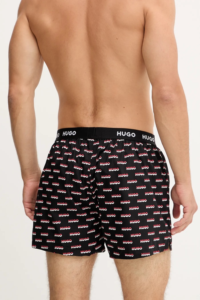 HUGO boxeri lejeri bărbați din bumbac WOVEN BOXER TRIPLET pachet de 3 50532565
