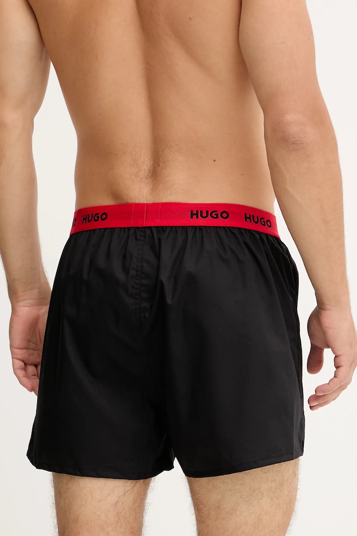 HUGO boxeri lejeri bărbați din bumbac WOVEN BOXER TRIPLET pachet de 3 50532565