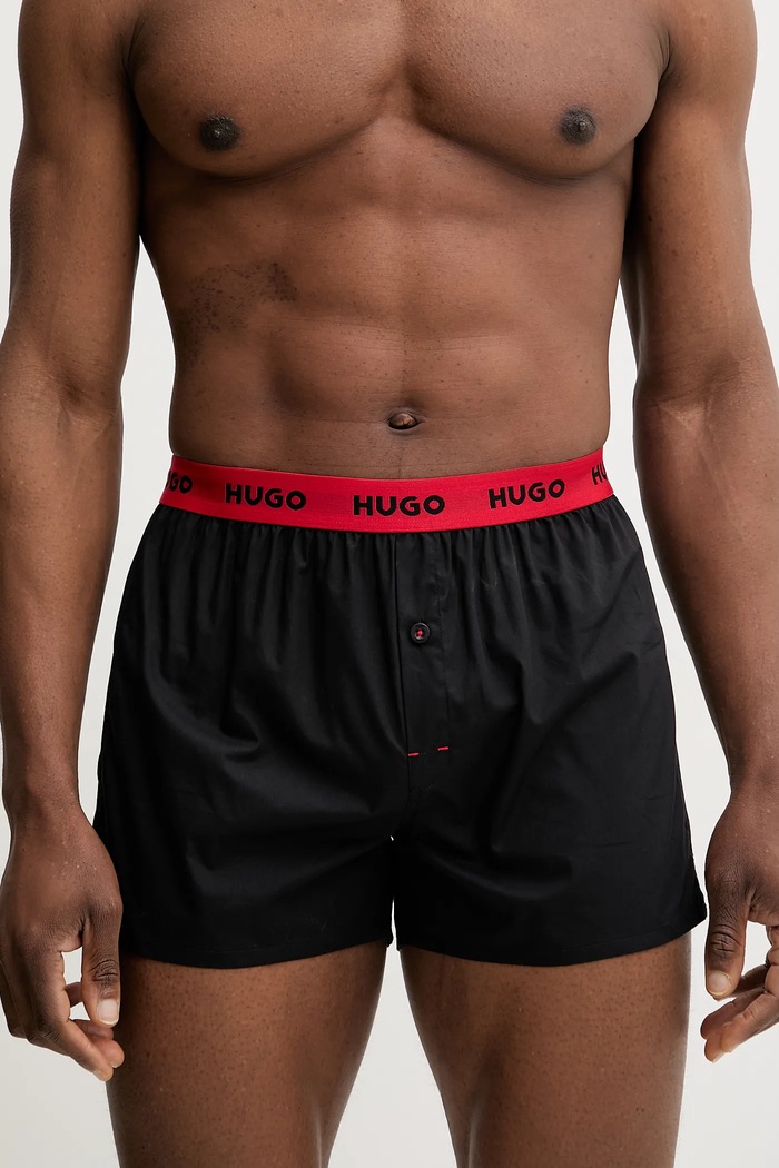 HUGO boxeri lejeri bărbați din bumbac WOVEN BOXER TRIPLET pachet de 3 boxeri deschisi multicolor 50532565