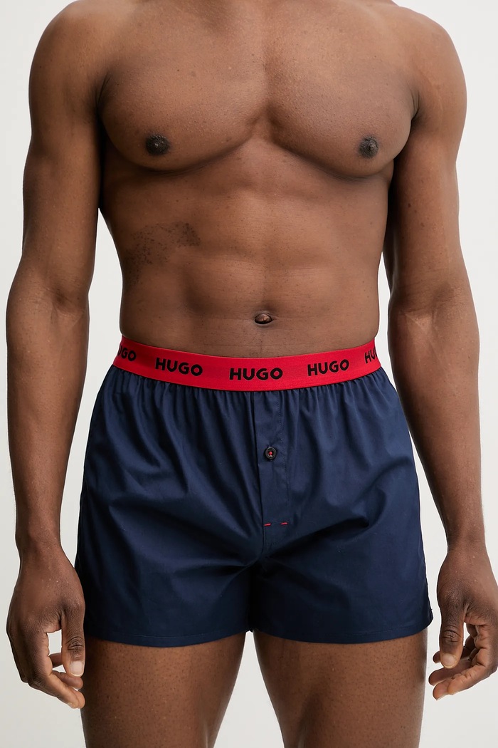 HUGO boxeri lejeri bărbați din bumbac WOVEN BOXER TRIPLET pachet de 3 50532565 multicolor SS26
