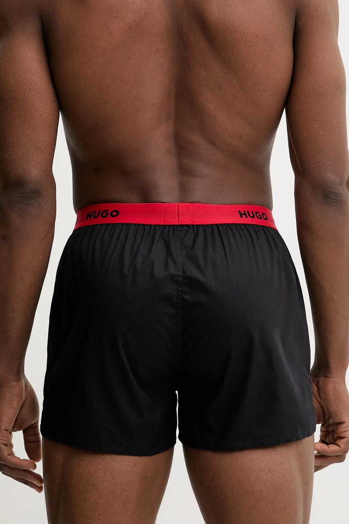 HUGO boxeri lejeri bărbați din bumbac WOVEN BOXER TRIPLET pachet de 3 multicolor 50532565