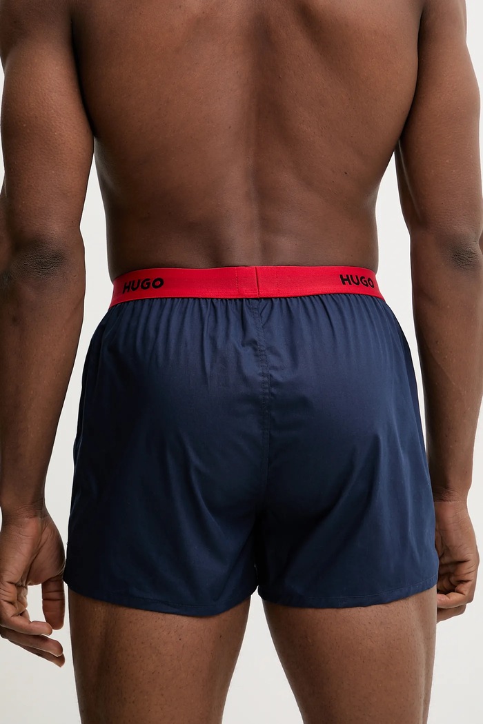 HUGO boxeri lejeri bărbați din bumbac WOVEN BOXER TRIPLET pachet de 3 50532565 multicolor