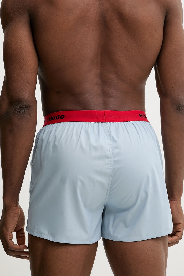 HUGO boxeri lejeri bărbați din bumbac WOVEN BOXER TRIPLET pachet de 3 50532565