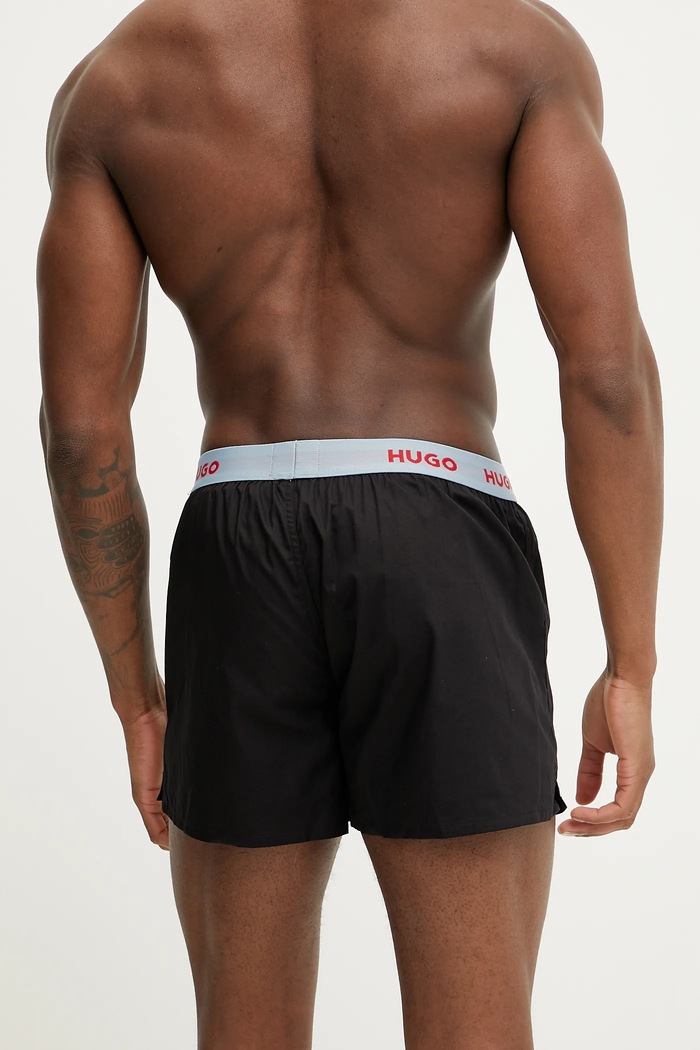 HUGO bokserki luźne męskie bawełniane WOVEN BOXER TRIPLET 3-pack 50532565