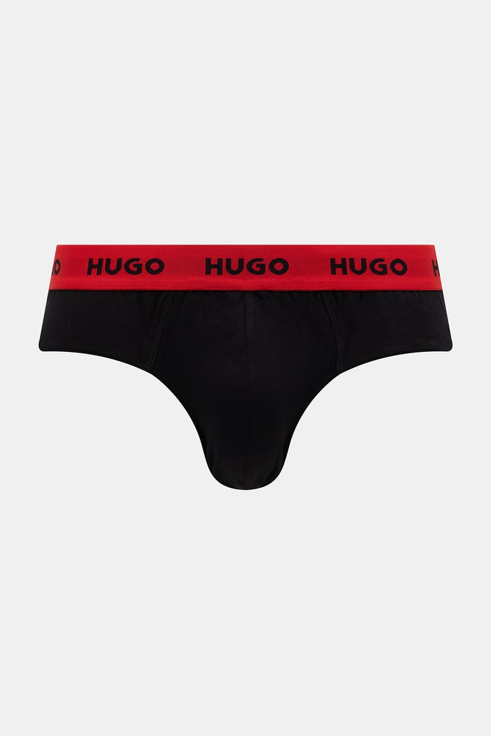 Odzież HUGO slipy męskie bawełniane z elastanem HIPBRIEF TRIPLETPACK 3-pack 50532570 czerwony