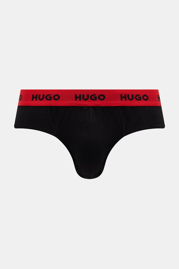 Odzież HUGO slipy męskie bawełniane z elastanem HIPBRIEF TRIPLETPACK 3-pack 50532570 czerwony