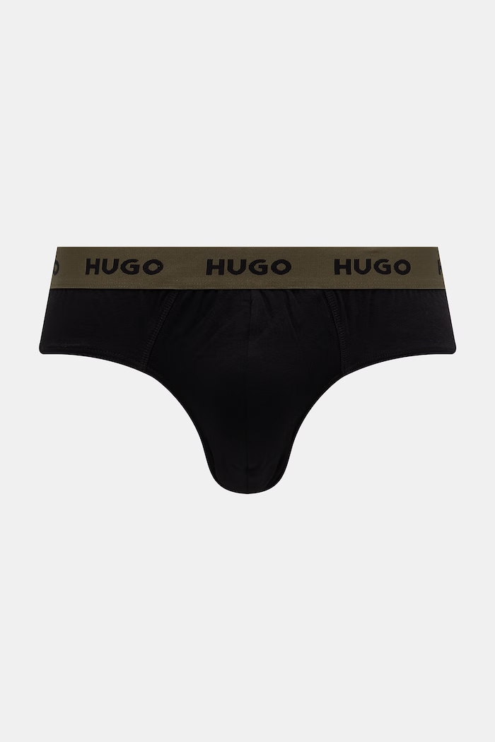 HUGO slipy męskie bawełniane z elastanem HIPBRIEF TRIPLETPACK 3-pack czerwony 50532570