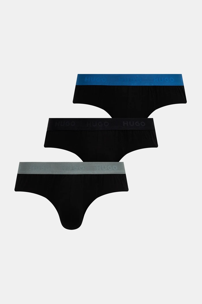 HUGO σλιπ Ανδρικά βαμβάκι με ελαστάν HIPBRIEF TRIPLETPACK 3-pack μαύρο 50532570