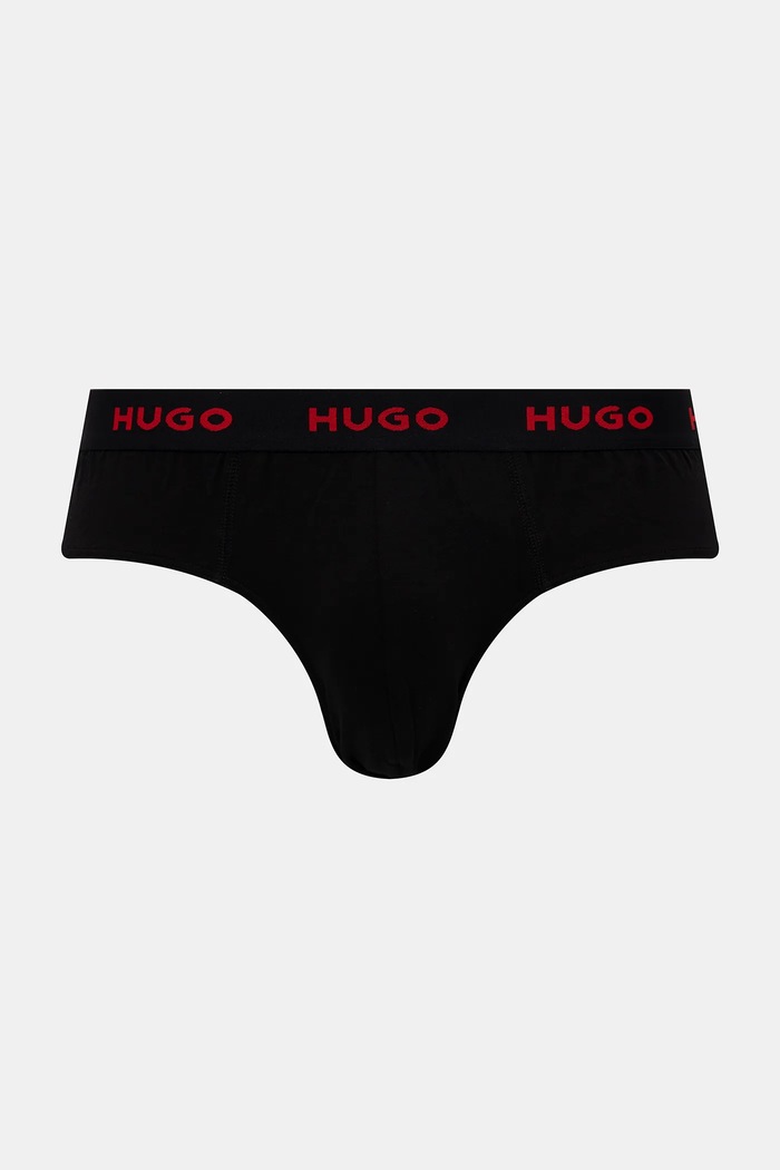 Ρούχα HUGO σλιπ Ανδρικά βαμβάκι με ελαστάν HIPBRIEF TRIPLETPACK 3-pack 50532570 μαύρο
