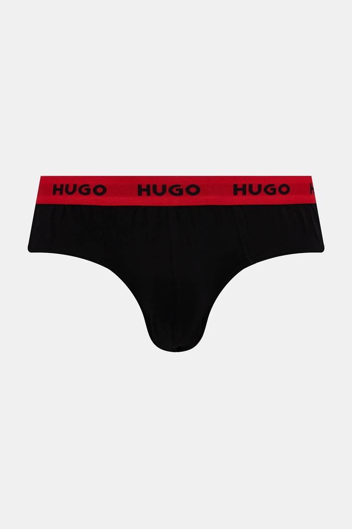 HUGO σλιπ Ανδρικά βαμβάκι με ελαστάν HIPBRIEF TRIPLETPACK 3-pack μαύρο 50532570