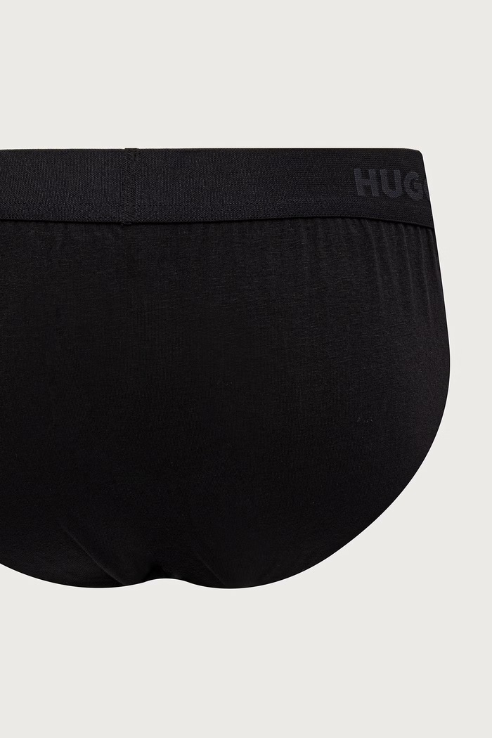 Slipy męskie bawełniane z elastanem HIPBRIEF TRIPLETPACK 3-pack HUGO czarny 50532570