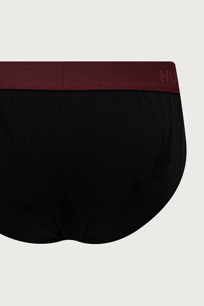 HUGO Slipy męskie bawełniane z elastanem HIPBRIEF TRIPLETPACK 3-pack 50532570